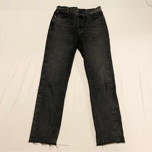AGOLDE Criss Cross Straight Leg Jeans in Washed Black Size 28 Organic Cotton